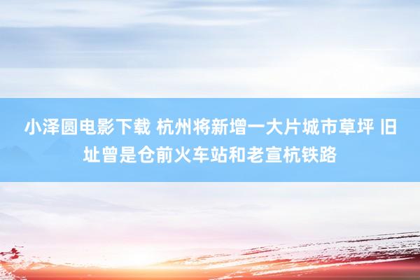 小泽圆电影下载 杭州将新增一大片城市草坪 旧址曾是仓前火车站和老宣杭铁路