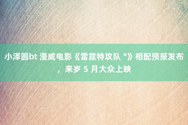 小泽圆bt 漫威电影《雷霆特攻队 *》相配预报发布，来岁 5 月大众上映