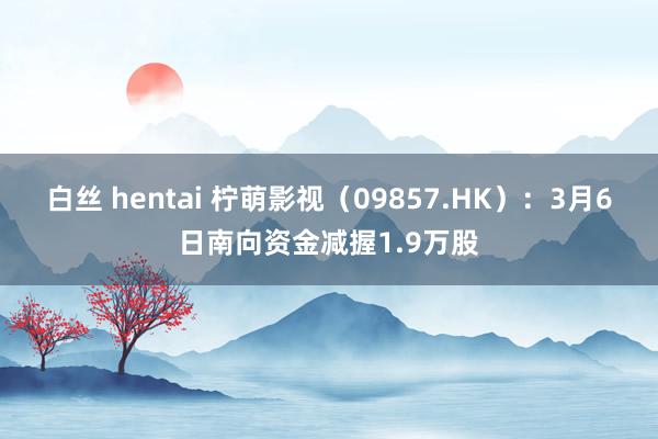白丝 hentai 柠萌影视（09857.HK）：3月6日南向资金减握1.9万股