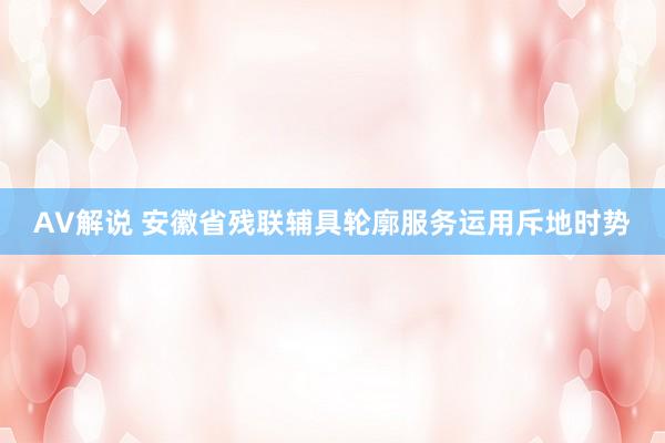 AV解说 安徽省残联辅具轮廓服务运用斥地时势
