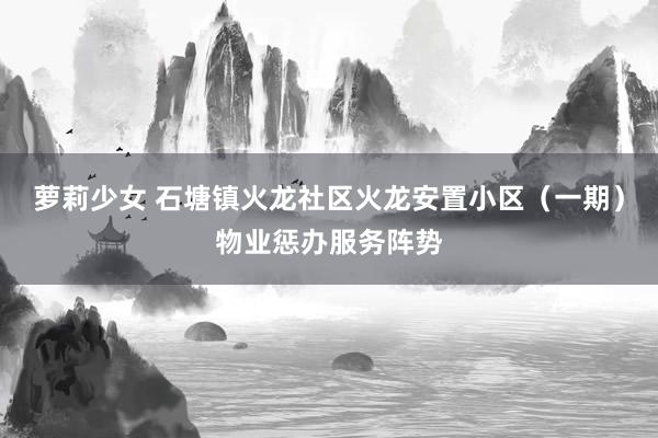 萝莉少女 石塘镇火龙社区火龙安置小区（一期）物业惩办服务阵势