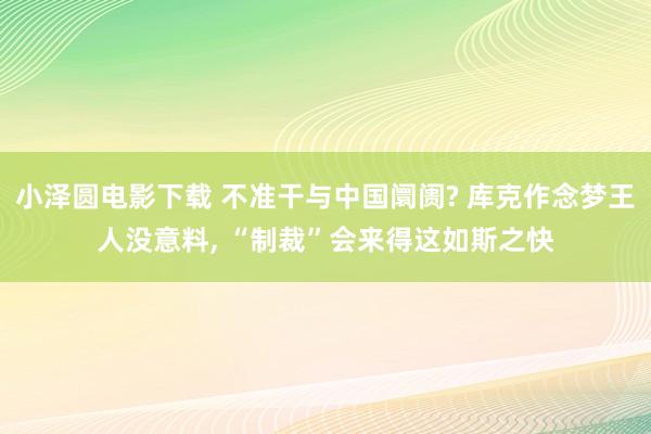 小泽圆电影下载 不准干与中国阛阓? 库克作念梦王人没意料， “制裁”会来得这如斯之快