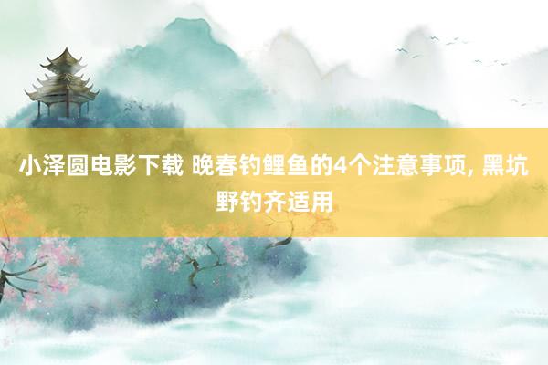 小泽圆电影下载 晚春钓鲤鱼的4个注意事项， 黑坑野钓齐适用