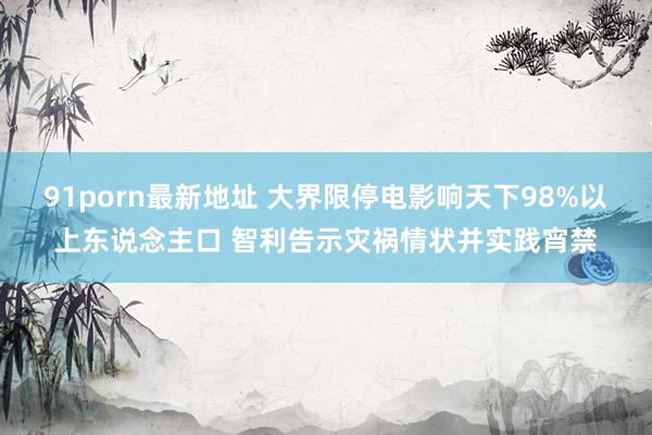 91porn最新地址 大界限停电影响天下98%以上东说念主口 智利告示灾祸情状并实践宵禁
